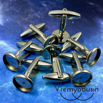 Основа под запонки с площадкой 10 мм, нержавеющая сталь (1 пара)