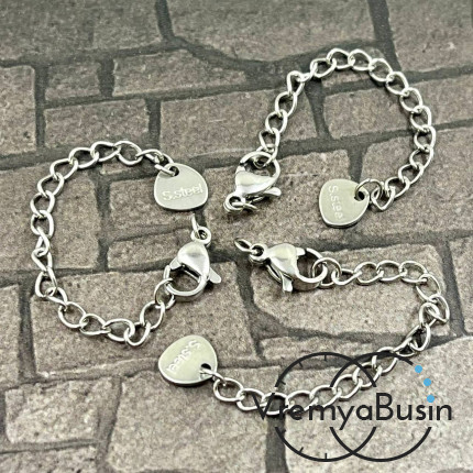 Карабин из нержавеющей стали, 10х5 мм, с цепочкой (1 шт.)