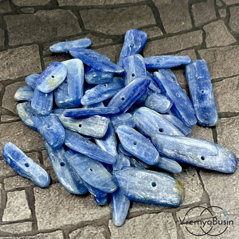 Кианит натуральный, галтовка палочки, ок. 15-25х8х2 мм (упак. 12  шт.)