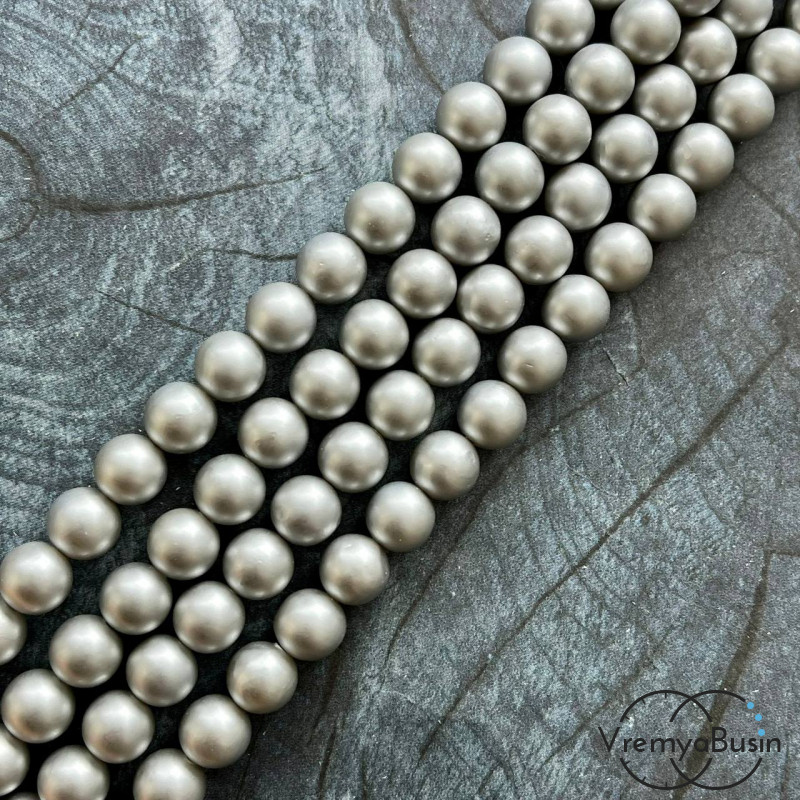 Матовый жемчуг Майорка, шарик гладкий 8 мм (1/2 нити, 24 шт.) Матовый жемчуг Майорка, шарик гладкий 8 мм (1/2 нити, 24 шт.)