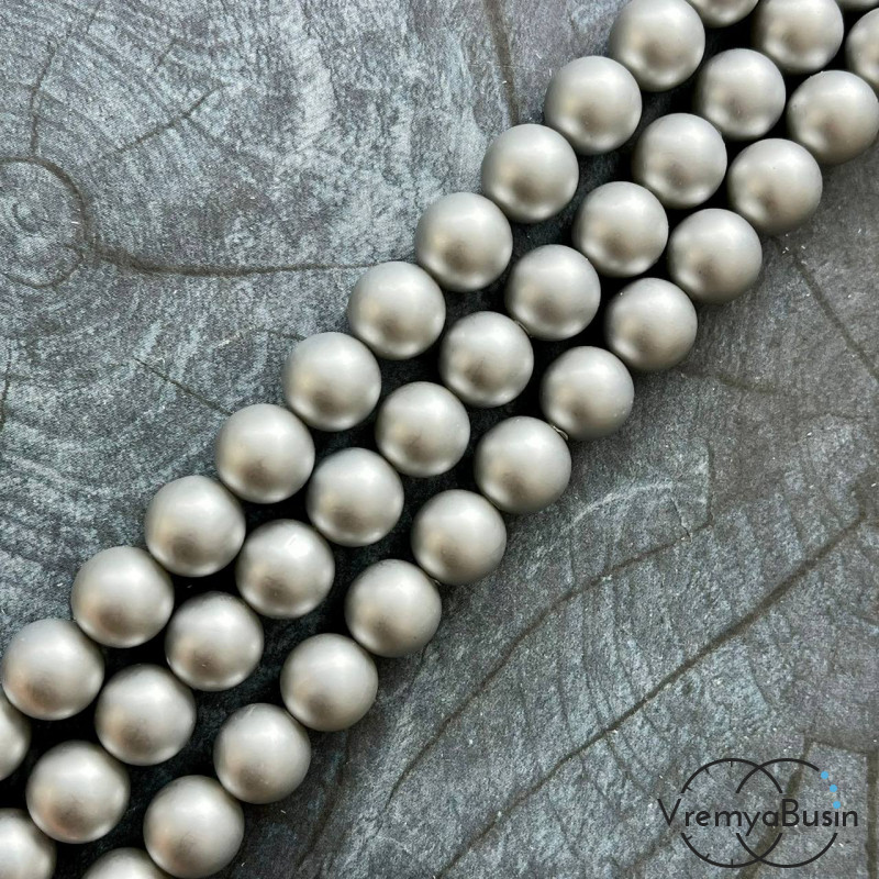 Матовый жемчуг Майорка, шарик гладкий 10 мм (1/2 нити, 19 шт.) Матовый жемчуг Майорка, шарик гладкий 10 мм (1/2 нити, 19 шт.)