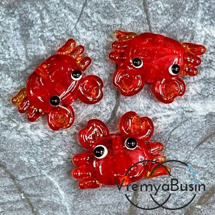 Бусина из стекла лэмпворк "Осьминог", ок. 15х22 мм  (1 шт.)