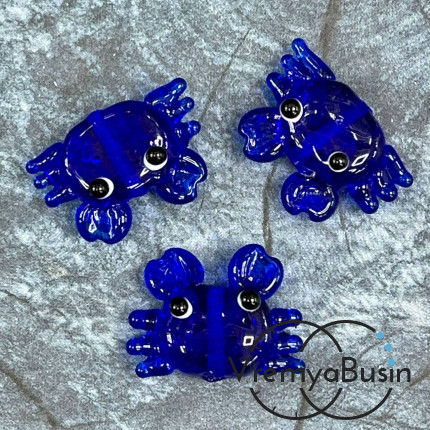 Бусина из стекла лэмпворк "Осьминог", ок. 15х22 мм  (1 шт.)