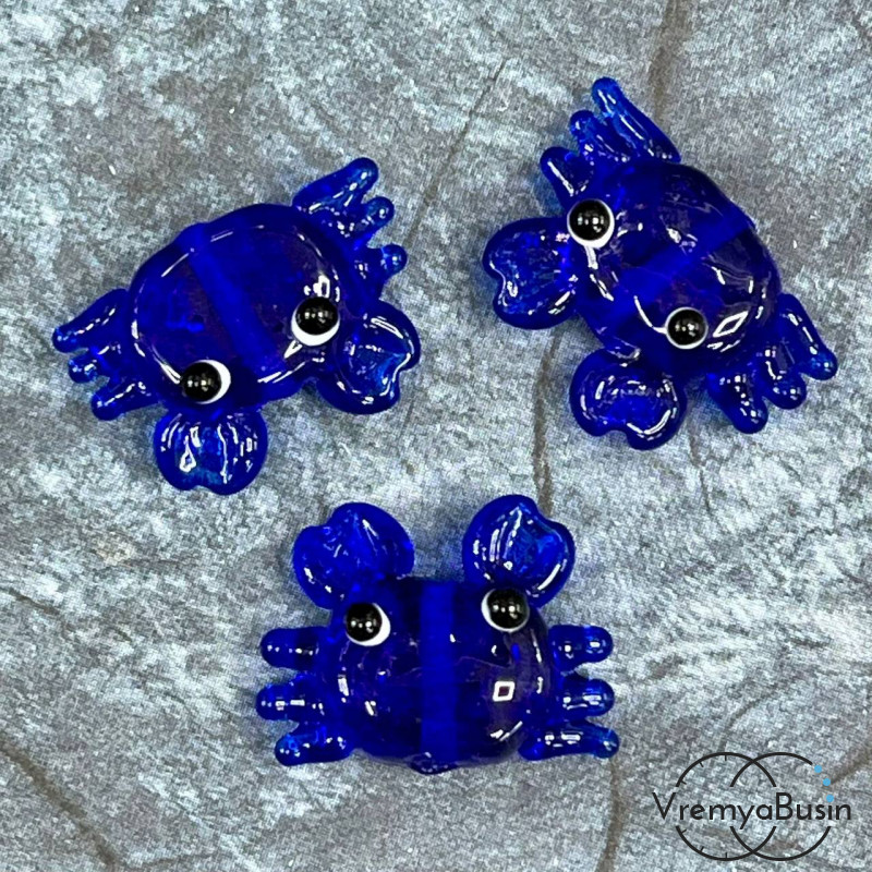 Бусина из стекла лэмпворк "Осьминог", ок. 15х22 мм  (1 шт.)