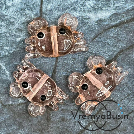 Бусина из стекла лэмпворк "Осьминог", ок. 15х22 мм  (1 шт.)