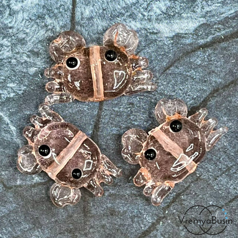 Бусина из стекла лэмпворк "Осьминог", ок. 15х22 мм  (1 шт.)