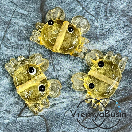 Бусина из стекла лэмпворк "Осьминог", ок. 15х22 мм  (1 шт.)