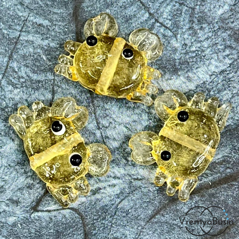 Бусина из стекла лэмпворк "Осьминог", ок. 15х22 мм  (1 шт.)