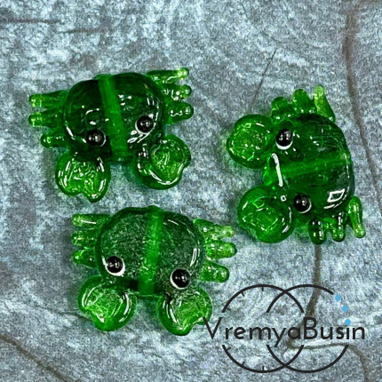 Бусина из стекла лэмпворк "Осьминог", ок. 15х22 мм  (1 шт.)