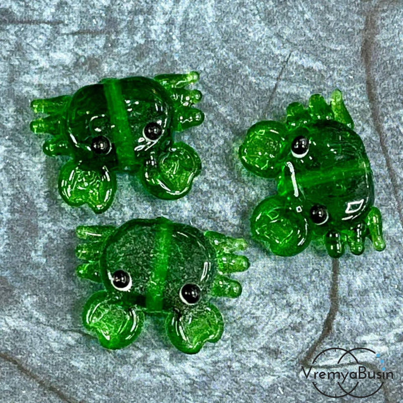 Бусина из стекла лэмпворк "Осьминог", ок. 15х22 мм  (1 шт.)