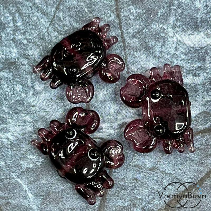 Бусина из стекла лэмпворк "Осьминог", ок. 15х22 мм  (1 шт.)