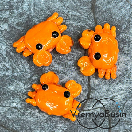 Бусина из стекла лэмпворк "Осьминог", ок. 15х22 мм  (1 шт.)