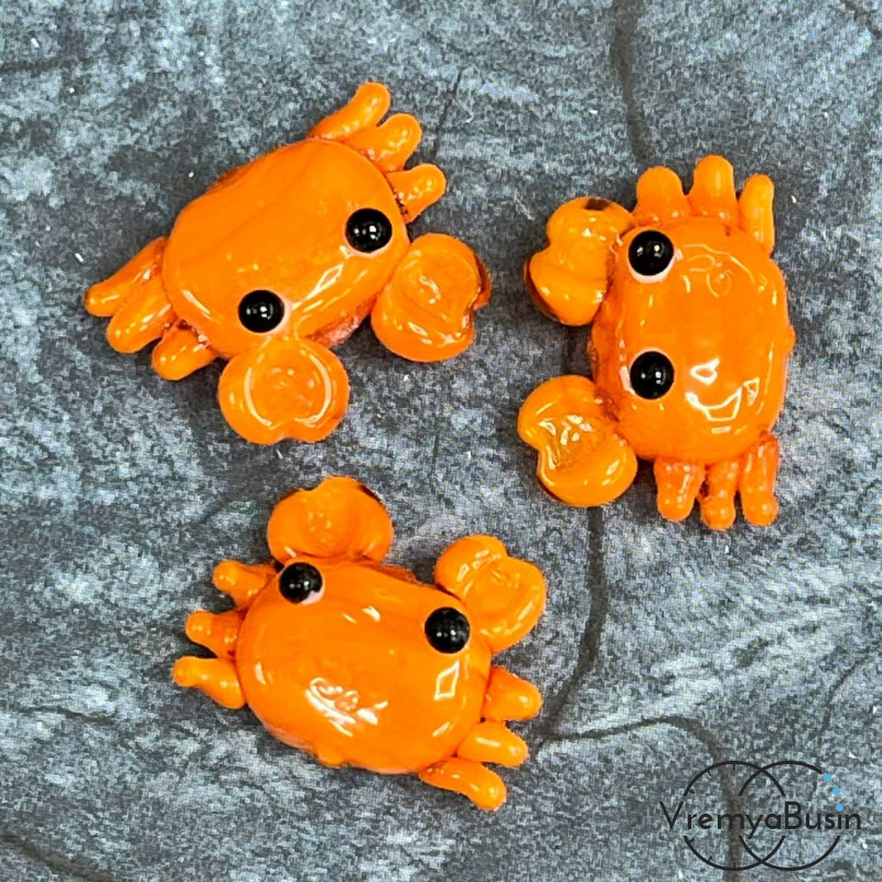 Бусина из стекла лэмпворк "Осьминог", ок. 15х22 мм  (1 шт.)