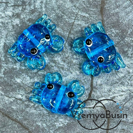 Бусина из стекла лэмпворк "Осьминог", ок. 15х22 мм  (1 шт.)