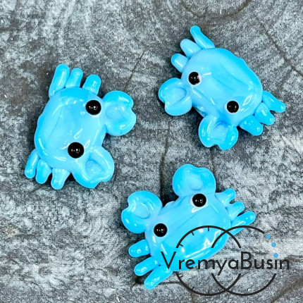 Бусина из стекла лэмпворк "Осьминог", ок. 15х22 мм  (1 шт.)