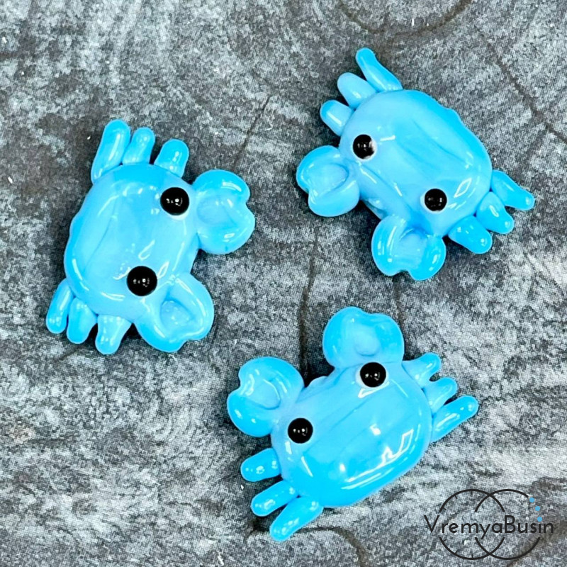 Бусина из стекла лэмпворк "Осьминог", ок. 15х22 мм  (1 шт.)