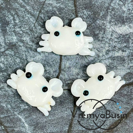 Бусина из стекла лэмпворк "Осьминог", ок. 15х22 мм  (1 шт.)