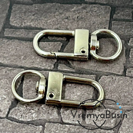 Карабин крупный, 32х12 мм, цв. никель (1 шт.)