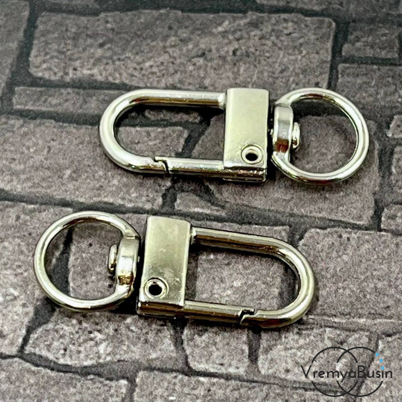 Карабин крупный, 32х12 мм, цв. никель (1 шт.)