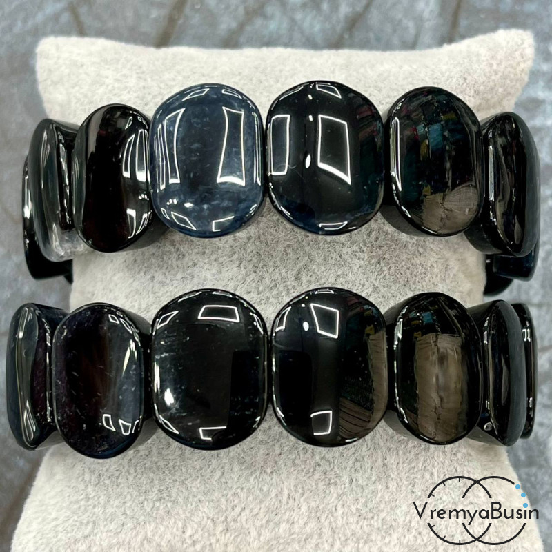 Агат тонированный, бусины гладкие с 2 отверстиями, 15х20 мм (14 шт.)