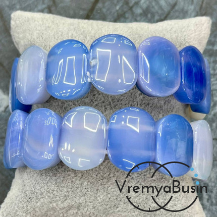 Агат тонированный, бусины гладкие с 2 отверстиями, 15х20 мм (14 шт.)