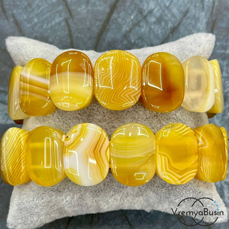 Агат тонированный, бусины гладкие с 2 отверстиями, 15х20 мм (14 шт.)