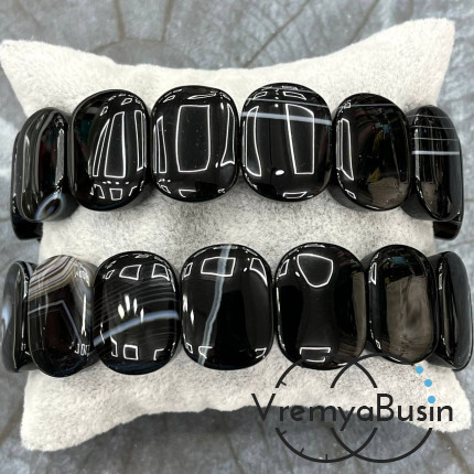 Агат тонированный, бусины гладкие с 2 отверстиями, 15х20 мм (14 шт.)