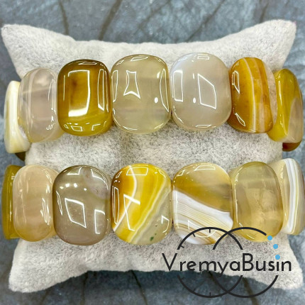 Агат тонированный, бусины гладкие с 2 отверстиями, 15х20 мм (14 шт.)