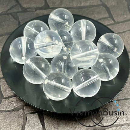 Горный хрусталь натур., бусины шарики гладкие 14 мм (1 шт.)