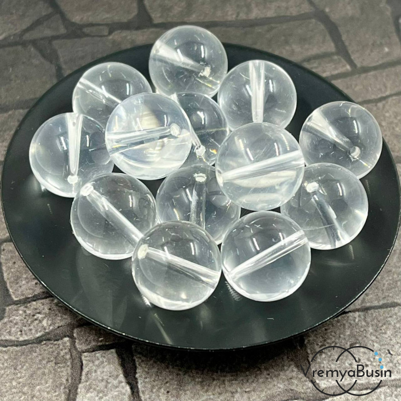 Горный хрусталь натур., бусины шарики гладкие 14 мм (1 шт.)