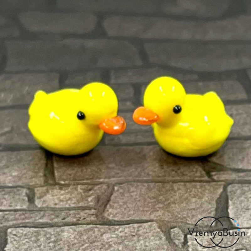 Бусина из стекла лэмпворк "Уточка", ок. 15х18х15 мм (1 шт.)