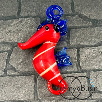 Подвеска из муранского стекла «Морской конек», ок. 45х25 мм (1 шт.)