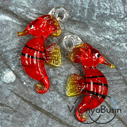 Подвеска из муранского стекла «Морской конек», ок. 45х25 мм (1 шт.)