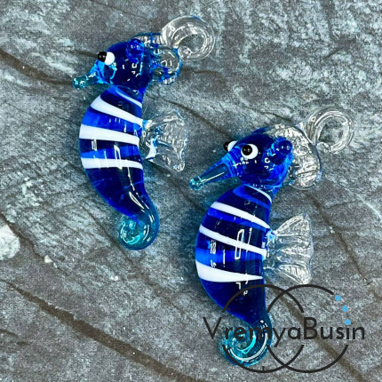 Подвеска из муранского стекла «Морской конек», ок. 45х25 мм (1 шт.)