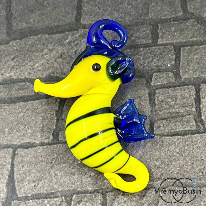 Подвеска из муранского стекла «Морской конек», ок. 45х25 мм (1 шт.)