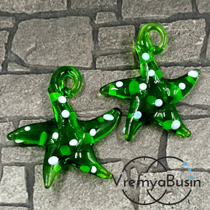 Подвеска из муранского стекла «Морская звезда», ок. 35х30 мм (1 шт.)