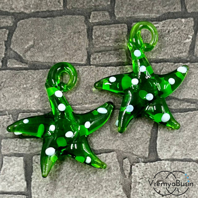 Подвеска из муранского стекла «Морская звезда», ок. 35х30 мм (1 шт.)