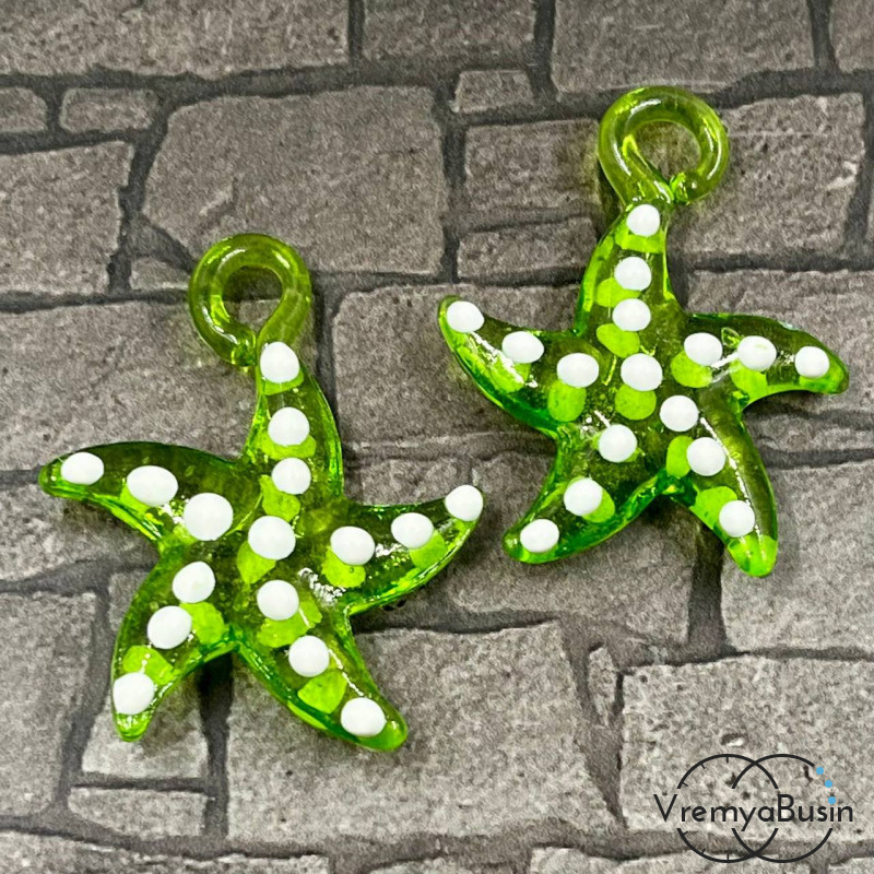 Подвеска из муранского стекла «Морская звезда», ок. 35х30 мм (1 шт.)
