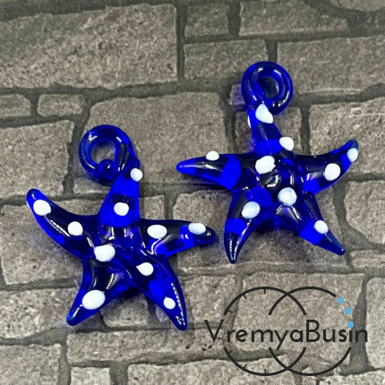 Подвеска из муранского стекла «Морская звезда», ок. 35х30 мм (1 шт.)