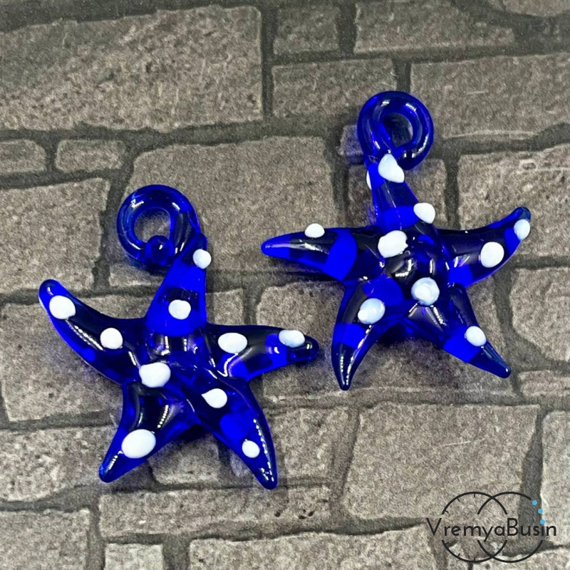 Подвеска из муранского стекла «Морская звезда», ок. 35х30 мм (1 шт.)
