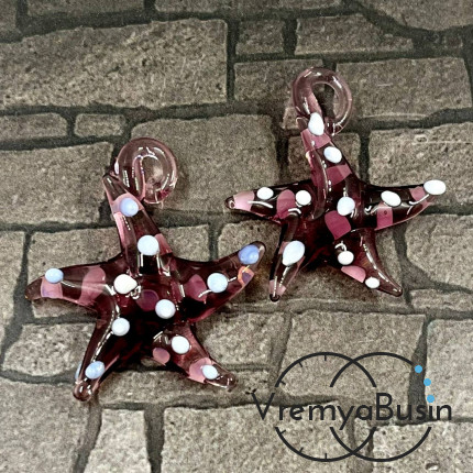 Подвеска из муранского стекла «Морская звезда», ок. 35х30 мм (1 шт.)