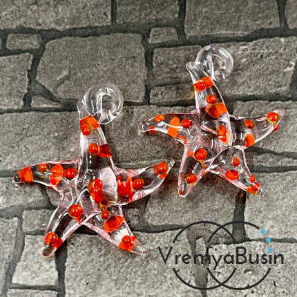 Подвеска из муранского стекла «Морская звезда», ок. 35х30 мм (1 шт.)