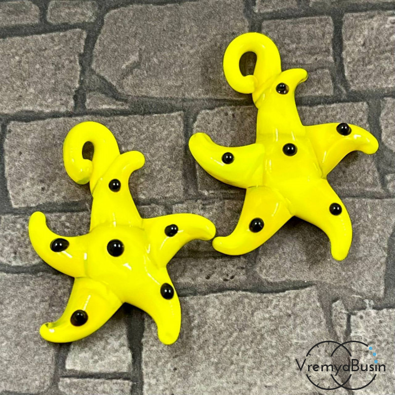 Подвеска из муранского стекла «Морская звезда», ок. 35х30 мм (1 шт.)