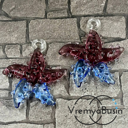 Подвеска из муранского стекла «Морская звезда», ок. 35х30 мм (1 шт.)