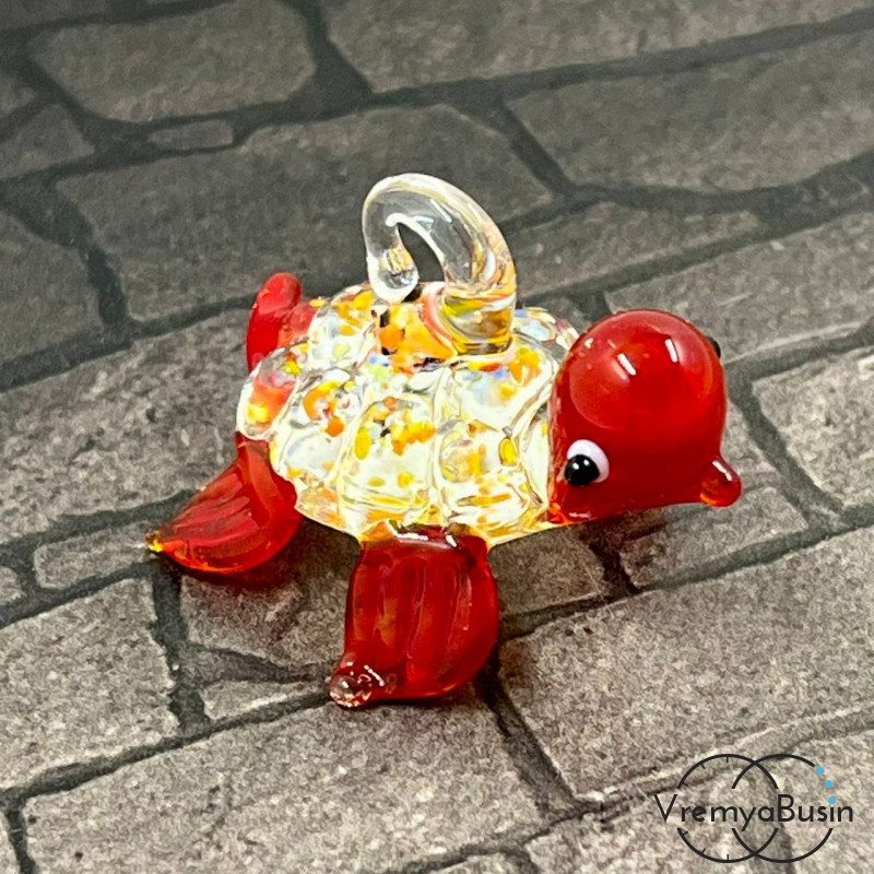 Подвеска из муранского стекла «Черепаха», ок. 40х25х30 мм (1 шт.)