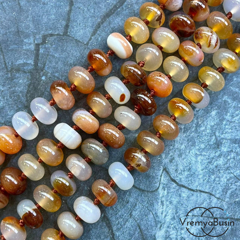 Сердолик, рондель гладкий, 6х10 мм (1/2 нити, ок. 27 шт.)