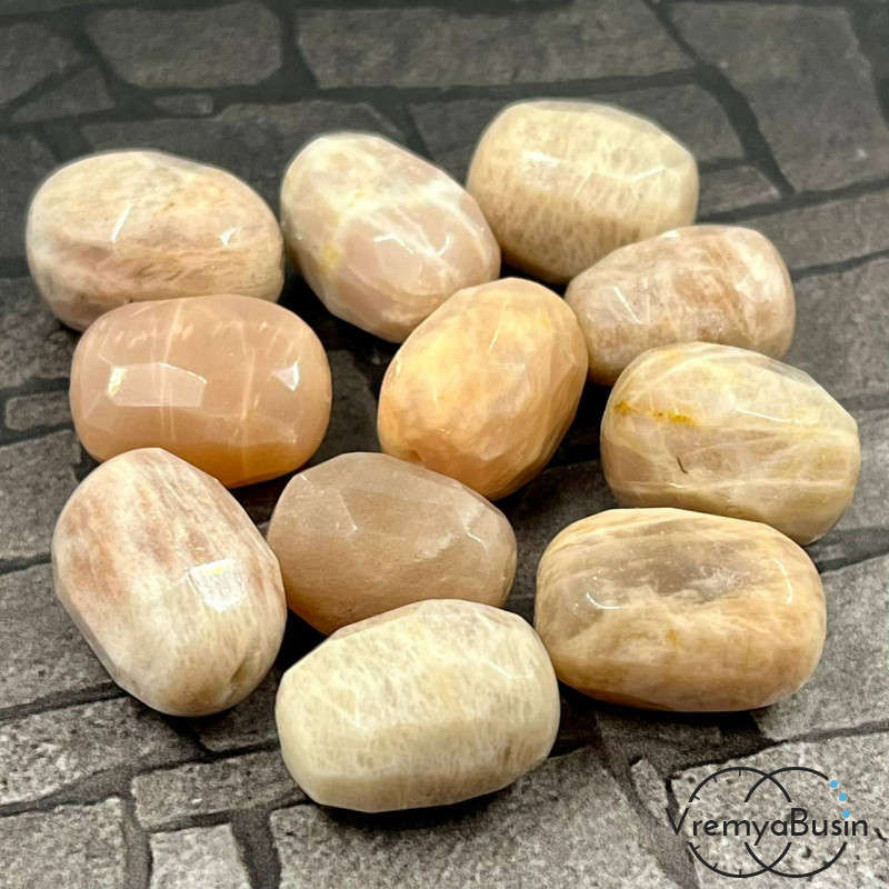 Солнечный камень, бочонок крупный граненый, ок. 15х20 мм (1 шт.)