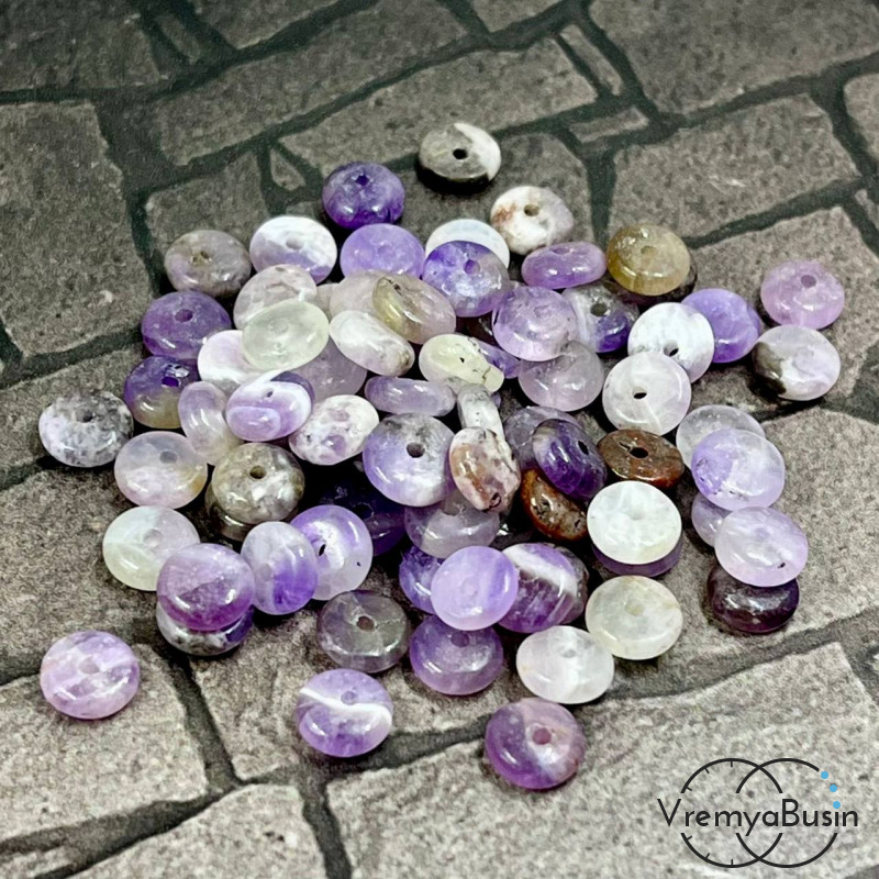 бусины гладкие шайбы, 6х2 мм (упак. 10 шт.)