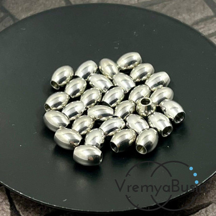 Бусины-разделители из нержавеющей стали,   6х5   мм (упак. 10 шт.)
