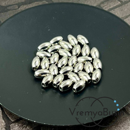 Бусины-разделители из нержавеющей стали,   6х4   мм (упак. 10 шт.)